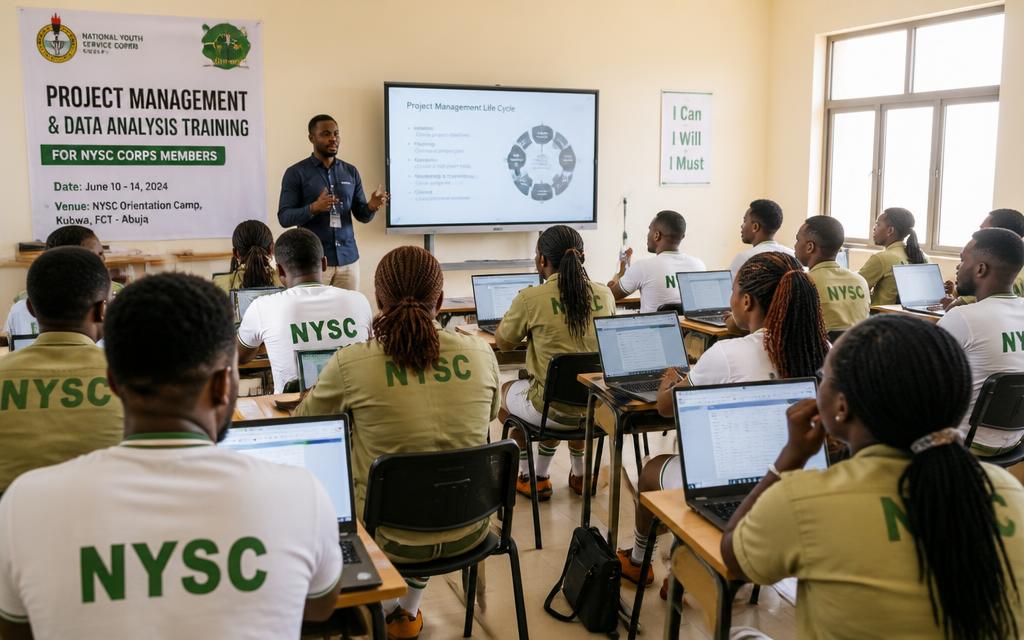 NYSC Corps members in Project Management and Data Analysis training