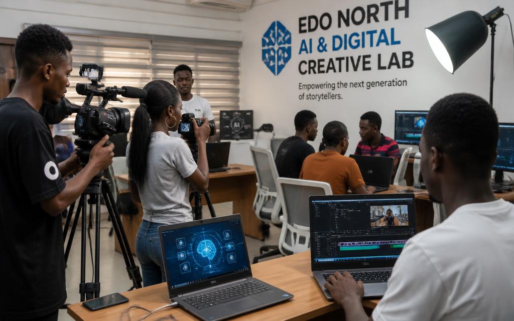 Edo North youth learning AI-enriched video production